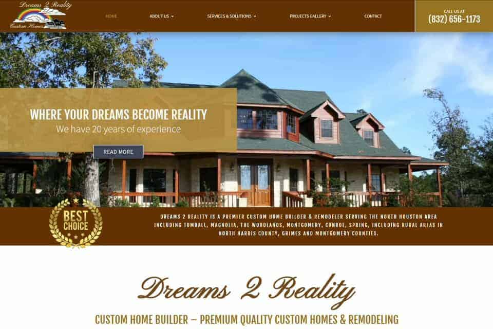 Dreams 2 Reality Custom Homes & Remodeling - Website Links by Vacek LLC